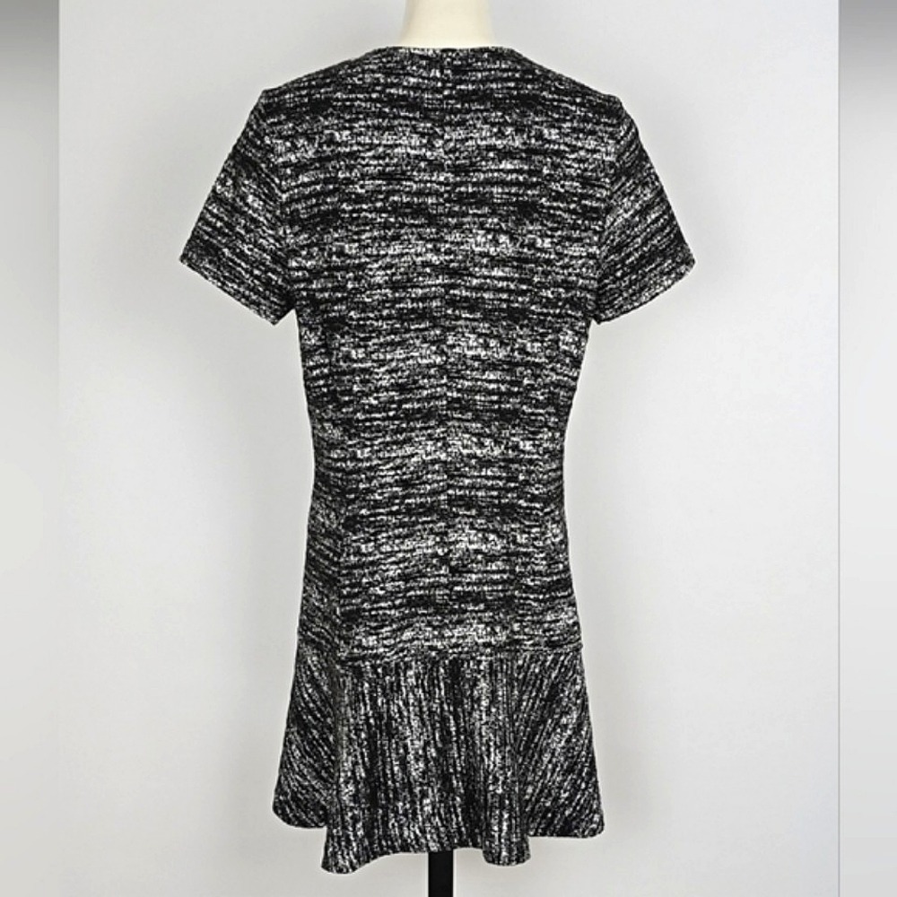 Lord & Taylor Women's Black White Fit & Flare Midi Dress Stretch Size PL - Picture 3 of 13